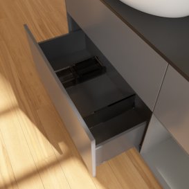 Тумба под раковину Villeroy & Boch Finion 120х50,1 см с подсветкой МДФ антрацит матовый лак/стекло черное матовое GA52GKGK