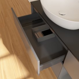 Тумба под раковину Villeroy & Boch Finion 120х50,1 см с подсветкой МДФ антрацит матовый лак/стекло черное матовое GA52GKGK