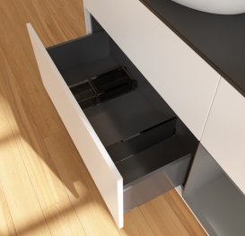 Тумба під раковину Villeroy & Boch Finion 120х50,1 см із підсвічуванням МДФ білий матовий лак/скло чорне матове GA52GKMT