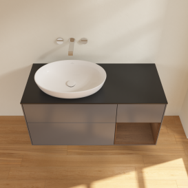 Тумба под раковину Villeroy & Boch Finion 120х50,1 см с подсветкой МДФ антрацит матовый лак/стекло черное матовое GA52GNGK