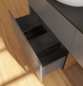 Тумба под раковину Villeroy & Boch Finion 120х50,1 см с подсветкой МДФ антрацит матовый лак/стекло черное матовое GA52GNGK