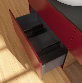 Тумба под раковину Villeroy & Boch Finion 120х50,1 см с подсветкой МДФ пион матовый лак/стекло черное матовое GA52GNHB