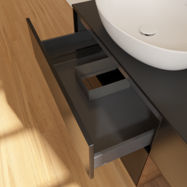 Тумба под раковину Villeroy & Boch Finion 120х50,1 см с подсветкой МДФ черный матовый лак/стекло черное матовое GA52GNPD