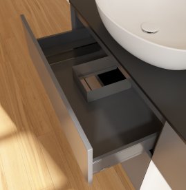 Тумба под раковину Villeroy & Boch Finion 120х50,1 см с подсветкой МДФ антрацит матовый лак/стекло черное матовое GA52MTGK