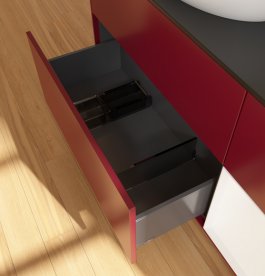 Тумба под раковину Villeroy & Boch Finion 120х50,1 см с подсветкой МДФ пион матовый лак/стекло черное матовое GA52MTHB