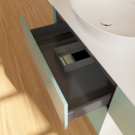 Тумба под раковину Villeroy & Boch Finion 120х50,1 см с подсветкой МДФ оливковый матовый лак/стекло белое матовое GA51GFGM