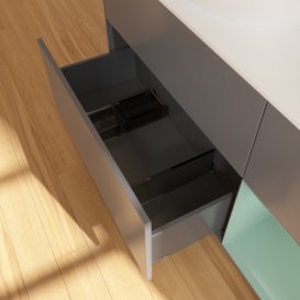 Тумба під раковину Villeroy & Boch Finion 120х50,1 см з підсвічуванням антрацит матовий лак/скло біле матове GA51GMGK