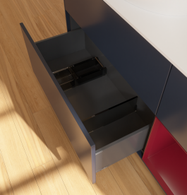 Тумба під раковину Villeroy & Boch Finion 120х50,1 см із підсвічуванням МДФ темно-синій матовий лак/скло біле матове GA51HBHG