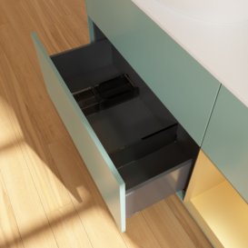 Тумба під раковину Villeroy & Boch Finion 120х50,1 см із підсвічуванням МДФ оливковий матовий лак/скло біле матове GA51HFGM