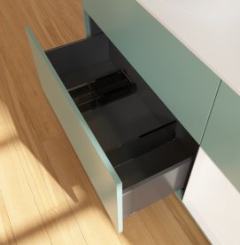 Тумба під раковину Villeroy & Boch Finion 120х50,1 см із підсвічуванням МДФ оливковий матовий лак/скло біле матове GA51MTGM