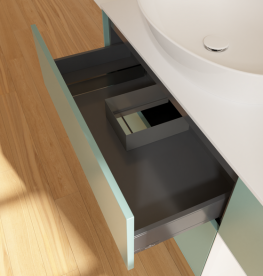 Тумба під раковину Villeroy & Boch Finion 120х50,1 см із підсвічуванням МДФ оливковий матовий лак/скло біле матове GA51MTGM