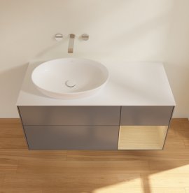 Тумба под раковину Villeroy & Boch Finion 120х50,1 см с подсветкой МДФ антрацит матовый лак/стекло белое матовое GA51PCGK