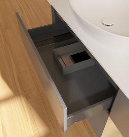 Тумба под раковину Villeroy & Boch Finion 120х50,1 см с подсветкой МДФ антрацит матовый лак/стекло белое матовое GA51PCGK