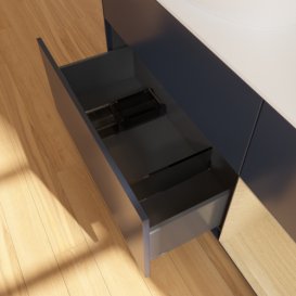 Тумба под раковину Villeroy & Boch Finion 120х50,1 см с подсветкой МДФ темно-синий матовый лак/стекло белое матовое GA51PCHG