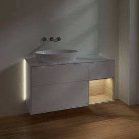 Тумба под раковину Villeroy & Boch Finion 120х50,1 см с подсветкой МДФ белый матовый лак/стекло белое матовое GA51PCMT