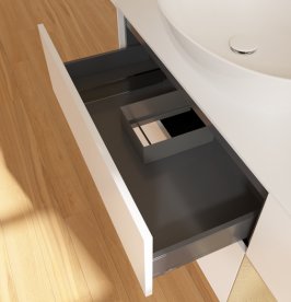 Тумба під раковину Villeroy & Boch Finion 120х50,1 см із підсвічуванням МДФ білий матовий лак/скло біле матове GA51PCMT