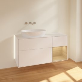 Тумба под раковину Villeroy & Boch Finion 120х50,1 см с подсветкой МДФ белый матовый лак/стекло белое матовое GA51PCMT