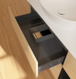 Тумба под раковину Villeroy & Boch Finion 120х50,1 см с подсветкой МДФ шпон дуба/стекло белое матовое GA51PDPC