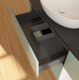 Тумба під раковину Villeroy & Boch Finion 120х50,1 см із підсвічуванням МДФ оливковий матовий лак/скло чорне матове GA52GFGM