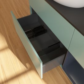 Тумба под раковину Villeroy & Boch Finion 120х50,1 см с подсветкой МДФ оливковый матовый лак/стекло черное матовое GA52HGGM