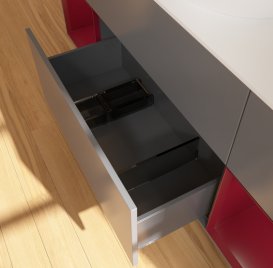 Тумба під раковину Villeroy & Boch Finion 160х50,1 см із підсвічуванням МДФ антрацит матовий лак/скло біле матове GD01HBGK