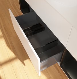 Тумба под раковину Villeroy & Boch Finion 160х50,1 см с подсветкой МДФ белый матовый лак/стекло белое матовое GD01PDMT