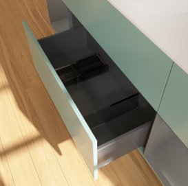 Тумба под раковину Villeroy & Boch Finion 160х50,1 см с подсветкой МДФ оливковый матовый лак/стекло белое матовое GD01GKGM