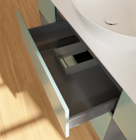 Тумба под раковину Villeroy & Boch Finion 160х50,1 см с подсветкой МДФ оливковый матовый лак/стекло белое матовое GD01GKGM