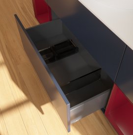 Тумба під раковину Villeroy & Boch Finion 160х50,1 см із підсвічуванням МДФ темно-синій матовий лак/скло біле матове GD01HBHG