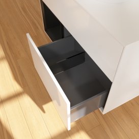 Тумба под раковину Villeroy & Boch Finion 100х50,1 см с подсветкой МДФ глянцевый белый лак/стекло белое матовое GA11PDGF