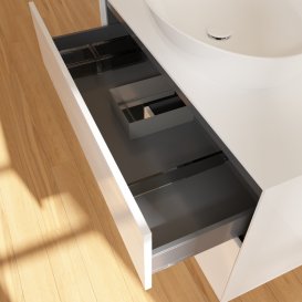 Тумба под раковину Villeroy & Boch Finion 100х50,1 см с подсветкой МДФ глянцевый белый лак/стекло белое матовое GA11PDGF