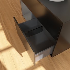 Тумба под раковину Villeroy & Boch Finion 100х50,1 см с подсветкой МДФ черный матовый лак/стекло черное матовое GA12GKPD