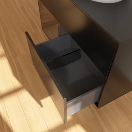 Тумба під раковину Villeroy & Boch Finion 100х50,1 см із підсвічуванням МДФ чорний матовий лак/скло чорне матове GA12GNPD