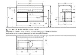 Тумба під раковину Villeroy & Boch Finion 100х50,1 см із підсвічуванням МДФ чорний матовий лак/скло чорне матове GA12MTPD