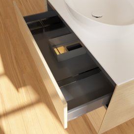 Тумба под раковину Villeroy & Boch Finion 100х50,1 см с подсветкой МДФ шпон дуба/стекло белое матовое GA11HFPC