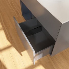 Тумба под раковину Villeroy & Boch Finion 100х50,1 см с подсветкой МДФ антрацит матовый лак/стекло белое матовое GA11HGGK