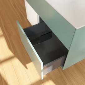 Тумба под раковину Villeroy & Boch Finion 100х50,1 см с подсветкой МДФ оливковый матовый лак/стекло белое матовое GA11MTGM