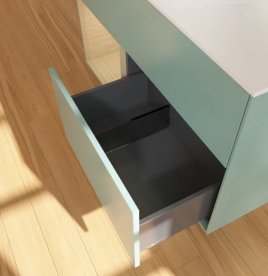 Тумба під раковину Villeroy & Boch Finion 100х50,1 см із підсвічуванням МДФ оливковий матовий лак/скло біле матове GA11PCGM