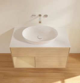 Тумба під раковину Villeroy & Boch Finion 100х50,1 см із підсвічуванням МДФ шпон дуба/скло біле матове GA11PCPC