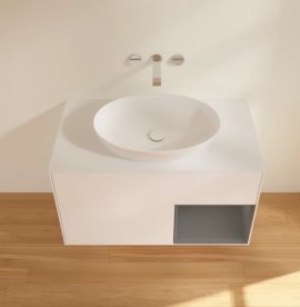 Тумба під раковину Villeroy & Boch Finion 100х50,1 см із підсвічуванням МДФ білий матовий лак/скло біле матове FA21GKMT