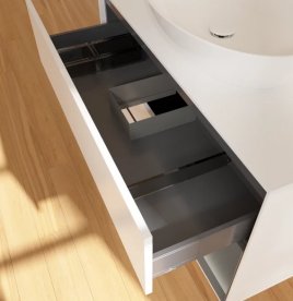 Тумба під раковину Villeroy & Boch Finion 100х50,1 см із підсвічуванням МДФ білий матовий лак/скло біле матове FA21GKMT