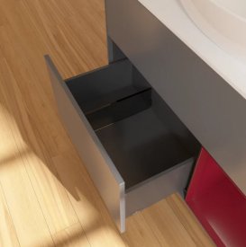 Тумба під раковину Villeroy & Boch Finion 100х50,1 см з підсвічуванням антрацит матовий лак/скло біле матове FA21HBGK