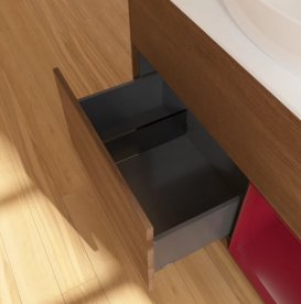 Тумба под раковину Villeroy & Boch Finion 100х50,1 см с подсветкой МДФ шпон грецкого ореха/стекло белое матовое FA21HBGN