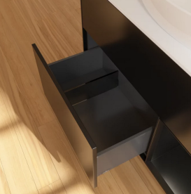 Тумба під раковину Villeroy & Boch Finion 100х50,1 см із підсвічуванням МДФ чорний матовий лак/скло біле матове FA21PDPD