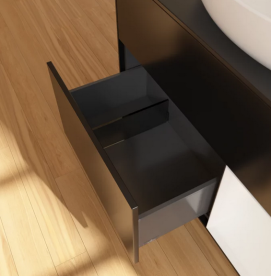 Тумба під раковину Villeroy & Boch Finion 100х50,1 см із підсвічуванням МДФ чорний матовий лак/скло чорне матове FA22GFPD