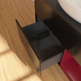 Тумба под раковину Villeroy & Boch Finion 100х50,1 см с подсветкой МДФ черный матовый лак/стекло черное матовое FA22HBPD