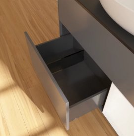 Тумба під раковину Villeroy & Boch Finion 100х50,1 см із підсвічуванням МДФ антрацит матовий лак/скло чорне матове FA22MTGK