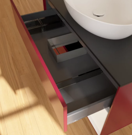 Тумба под раковину Villeroy & Boch Finion 100х50,1 см с подсветкой МДФ пион матовый лак/стекло черное матовое FA22MTHB