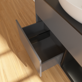 Тумба під раковину Villeroy & Boch Finion 100х50,1 см із підсвічуванням МДФ антрацит матовий лак/скло чорне матове FA22PDGK