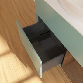 Тумба під раковину Villeroy & Boch Finion 100х50,1 см із підсвічуванням МДФ оливковий матовий лак/скло біле матове FA21GNGM